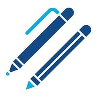 Pen And Pencil Glyph Two Color Icon vector