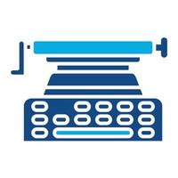Typewriter Glyph Two Color Icon vector