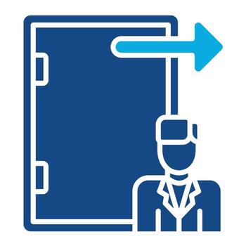 Exit Interview Glyph Two Color Icon vector