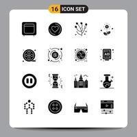 16 Creative Icons Modern Signs and Symbols of movie reel spring anemone rose flower Editable Vector Design Elements