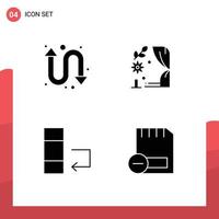 4 Universal Solid Glyphs Set for Web and Mobile Applications arrows swap arch heart computers Editable Vector Design Elements