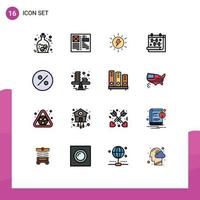 16 iconos creativos signos y símbolos modernos de diseño de gimnasio de finanzas carga de fitness elementos de diseño de vectores creativos editables
