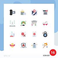 Set of 16 Commercial Flat Colors pack for healthcare web pin online article Editable Pack of Creative Vector Design Elements
