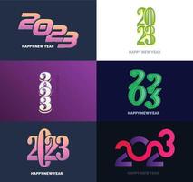 Big Set of 2023 Happy New Year logo text design 2023 number design template vector