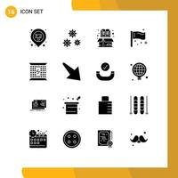 16 Creative Icons Modern Signs and Symbols of international flags book flag open Editable Vector Design Elements