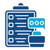 Post Interview Feedback Glyph Two Color Icon vector