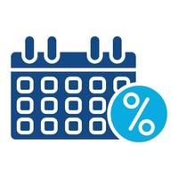 Annual Percentage Rate Glyph Two Color Icon vector