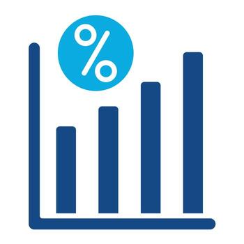 Fixed Interest Rate Glyph Two Color Icon vector