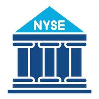 nyse glifo icono de dos colores vector