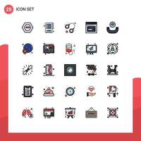 paquete de iconos vectoriales de stock de 25 signos y símbolos de línea para el sitio web de llamadas esposas web internet elementos de diseño vectorial editables vector