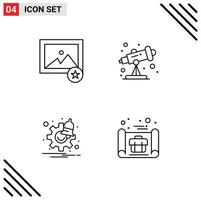 4 Creative Icons Modern Signs and Symbols of favorite time astronomy notification business plan Editable Vector Design Elements