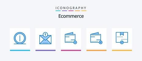 Ecommerce Blue 5 Icon Pack Including no. e. sent. commerce. wallet. Creative Icons Design vector