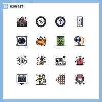 conjunto de 16 iconos de interfaz de usuario modernos signos de símbolos para elementos de diseño de vectores creativos editables móviles de iphone de flecha eléctrica de ventilador
