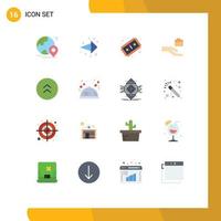 Group of 16 Modern Flat Colors Set for direction arrows ticket share folder Editable Pack of Creative Vector Design Elements