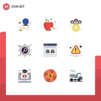 9 Creative Icons Modern Signs and Symbols of website page management internet woman Editable Vector Design Elements