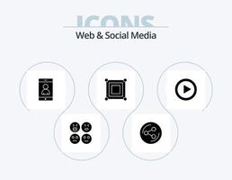 web y redes sociales glyph icon pack 5 diseño de iconos. . esquina . juego . vector