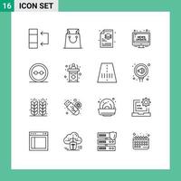 16 Creative Icons Modern Signs and Symbols of geek eye glasses file update news Editable Vector Design Elements