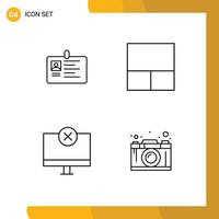 Concepto de 4 líneas para sitios web, dispositivos móviles y aplicaciones, tarjetas, computadoras, dispositivos de pase de identificación, elementos de diseño vectorial editables vector