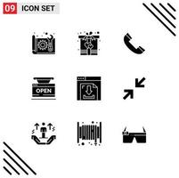 9 Creative Icons Modern Signs and Symbols of online store heart shop telephone Editable Vector Design Elements