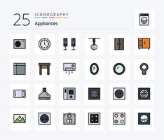 Appliances 25 Line Filled icon pack including home. whisk. electric. house. home vector