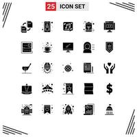 paquete de iconos de vector de stock de 25 signos y símbolos de línea para elementos de diseño de vector editables de energía eco jefe batería música
