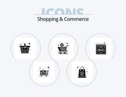 paquete de iconos de glifo de compras y comercio 5 diseño de iconos. sitio web. explorador. cesto. cancelación cruzada. logistica mundial vector