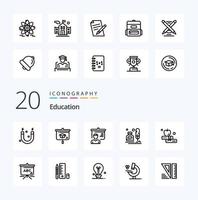 20 Education Line icon Pack like apple office education letter erite vector