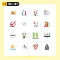 Stock Vector Icon Pack of 16 Line Signs and Symbols for sign contract document signs business love Editable Pack of Creative Vector Design Elements