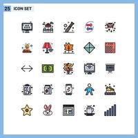 Set of 25 Modern UI Icons Symbols Signs for money data ball chart healthcare Editable Vector Design Elements