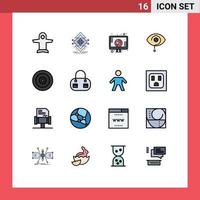 16 Creative Icons Modern Signs and Symbols of mark eye structure exclamation screen heart Editable Creative Vector Design Elements