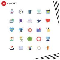 Set of 25 Modern UI Icons Symbols Signs for internet expensive antivirus rich diamond Editable Vector Design Elements