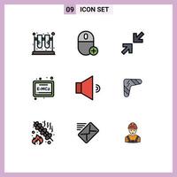 Set of 9 Modern UI Icons Symbols Signs for speaker formula gadget education zoom Editable Vector Design Elements