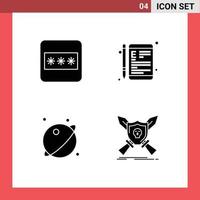 Mobile Interface Solid Glyph Set of Pictograms of field astronomy online learning planet Editable Vector Design Elements