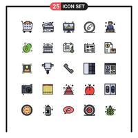 Stock Vector Icon Pack of 25 Line Signs and Symbols for criminal pin account file document Editable Vector Design Elements