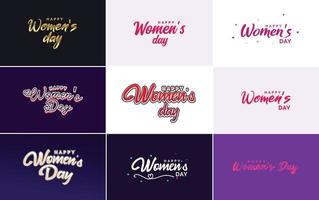 Set of International Women's Day cards with a logo vector