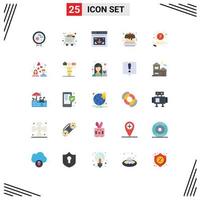 paquete de iconos de vector de stock de 25 signos y símbolos de línea para elementos de diseño de vector editables de sitio web de pastel de compras dulces de faq