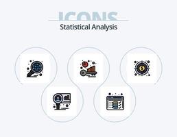 Statistical Analysis Line Filled Icon Pack 5 Icon Design. money. dollar. analysis. currency. statistical vector