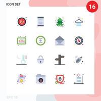 16 User Interface Flat Color Pack of modern Signs and Symbols of interface add clothes formula board Editable Pack of Creative Vector Design Elements