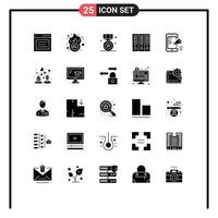 Universal Icon Symbols Group of 25 Modern Solid Glyphs of finance business hot deal archive win Editable Vector Design Elements