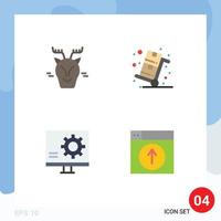 4 Universal Flat Icon Signs Symbols of alpine bug reindeer sales development Editable Vector Design Elements