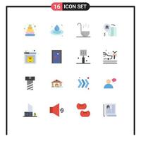 16 Flat Color concept for Websites Mobile and Apps buildings web spoon service hosting Editable Pack of Creative Vector Design Elements