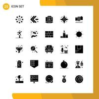 Set of 25 Vector Solid Glyphs on Grid for secure chating model chat navigation Editable Vector Design Elements