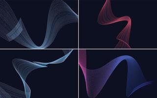 Collection of geometric minimal lines pattern set vector