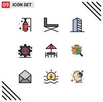 Universal Icon Symbols Group of 9 Modern Filledline Flat Colors of source code html rest real estate house Editable Vector Design Elements