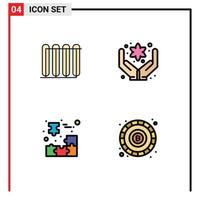 4 Creative Icons Modern Signs and Symbols of battery cube radiator care jigsaw puzzle Editable Vector Design Elements