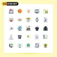 paquete de iconos de vector de stock de 25 signos y símbolos de línea para surfear archivos de playa monitor correo electrónico imac elementos de diseño de vectores editables