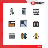 Set of 9 Modern UI Icons Symbols Signs for halloween view video layout holiday Editable Vector Design Elements