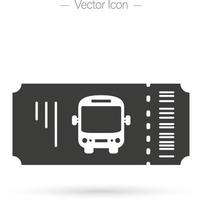 Bus ticket flat icon. Isolated vector illustration