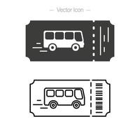 Bus ticket flat and line icon. Isolated vector illustration