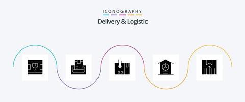 Delivery And Logistic Glyph 5 Icon Pack Including logistic. delivery. money. service. logistic vector
